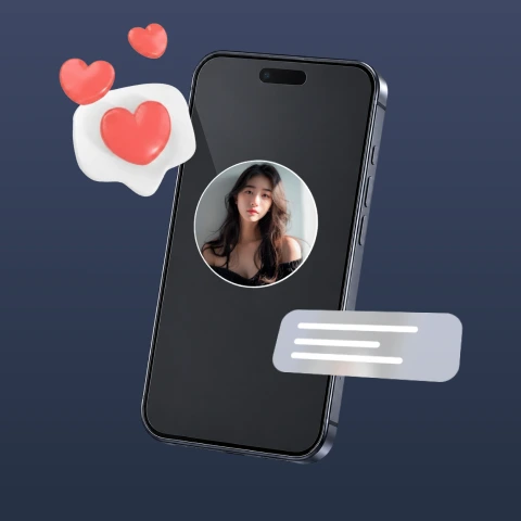영상 통화 3D 일러스트